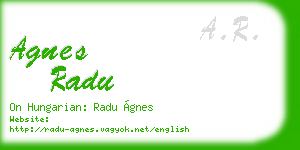 agnes radu business card